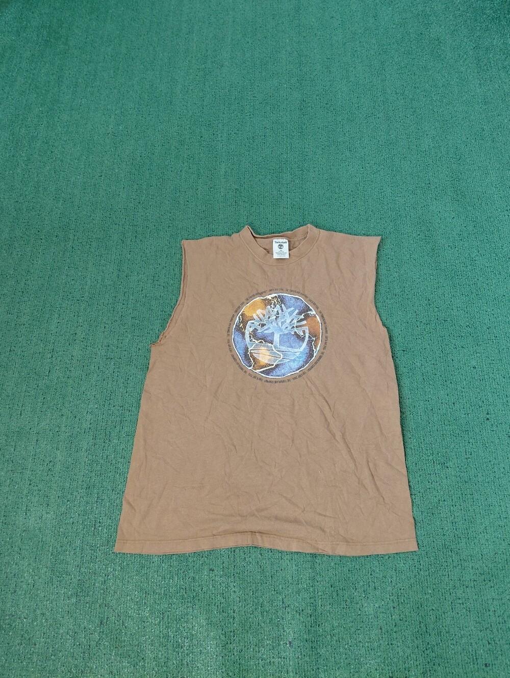 Timberland Earthwatch Institute Logo Tan/Brown Cutoff Sz Small